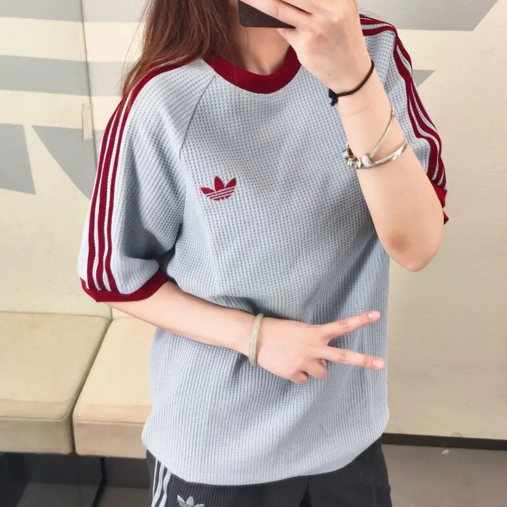 아디다스 오리지널 와플 캘리 남녀공용 반팔 티셔츠 블루 KT7787 - 상세 이미지 4