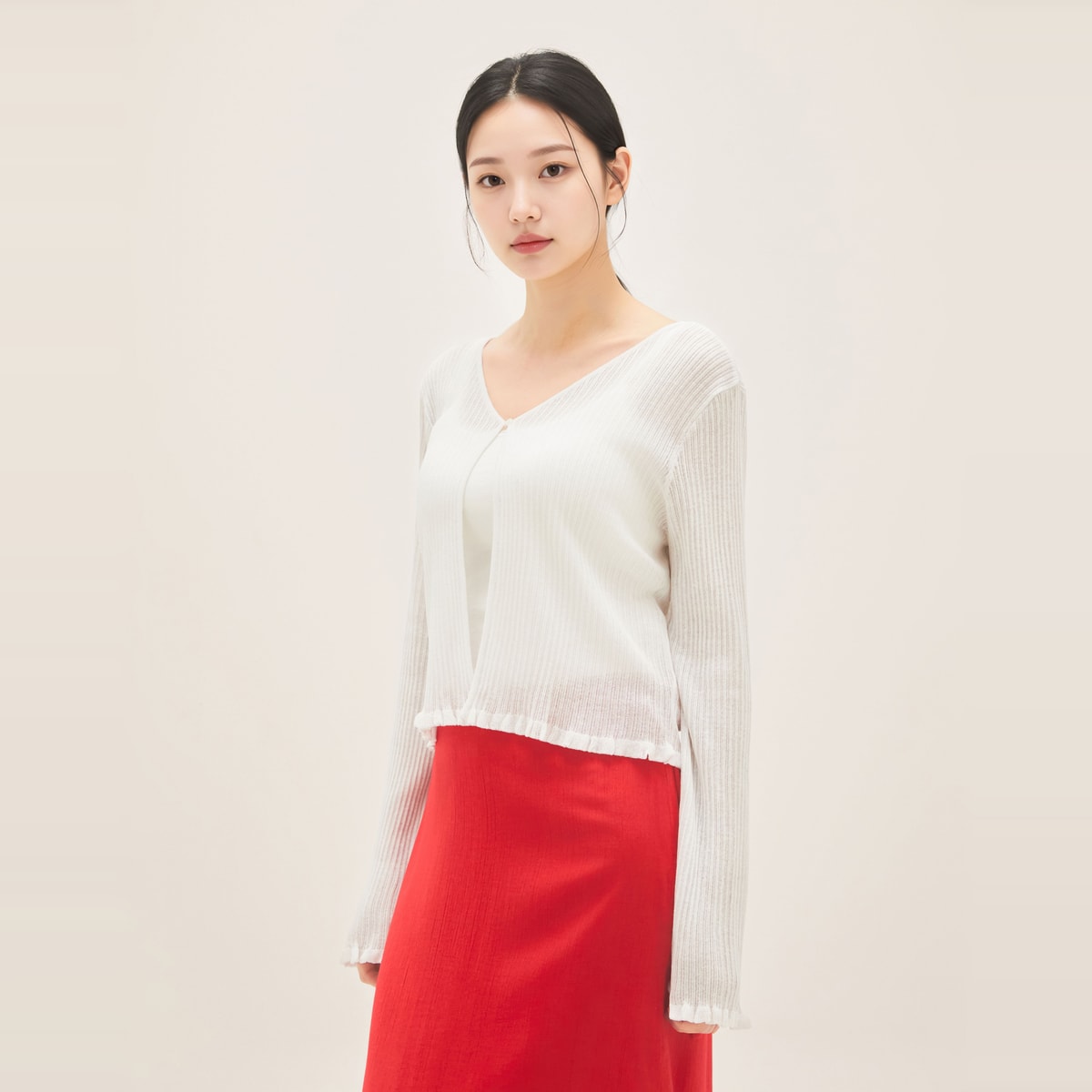 [N배송] 로엠 시스루 긴팔 가디건 RMCKG25RT2 - 상세 이미지 4