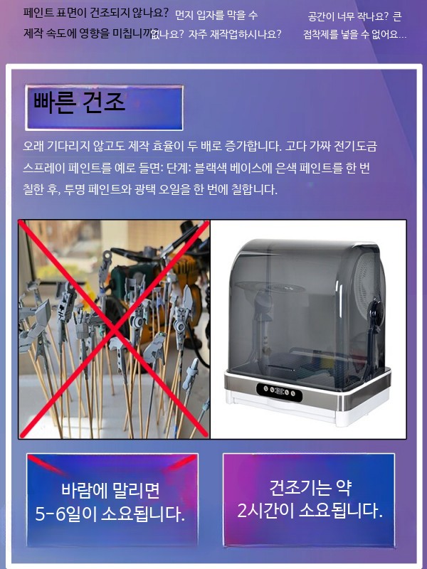 피규어 건조기 부스 도색 상자 밀폐 색칠 밀봉 페인트칠 건담 - 상세 이미지 5