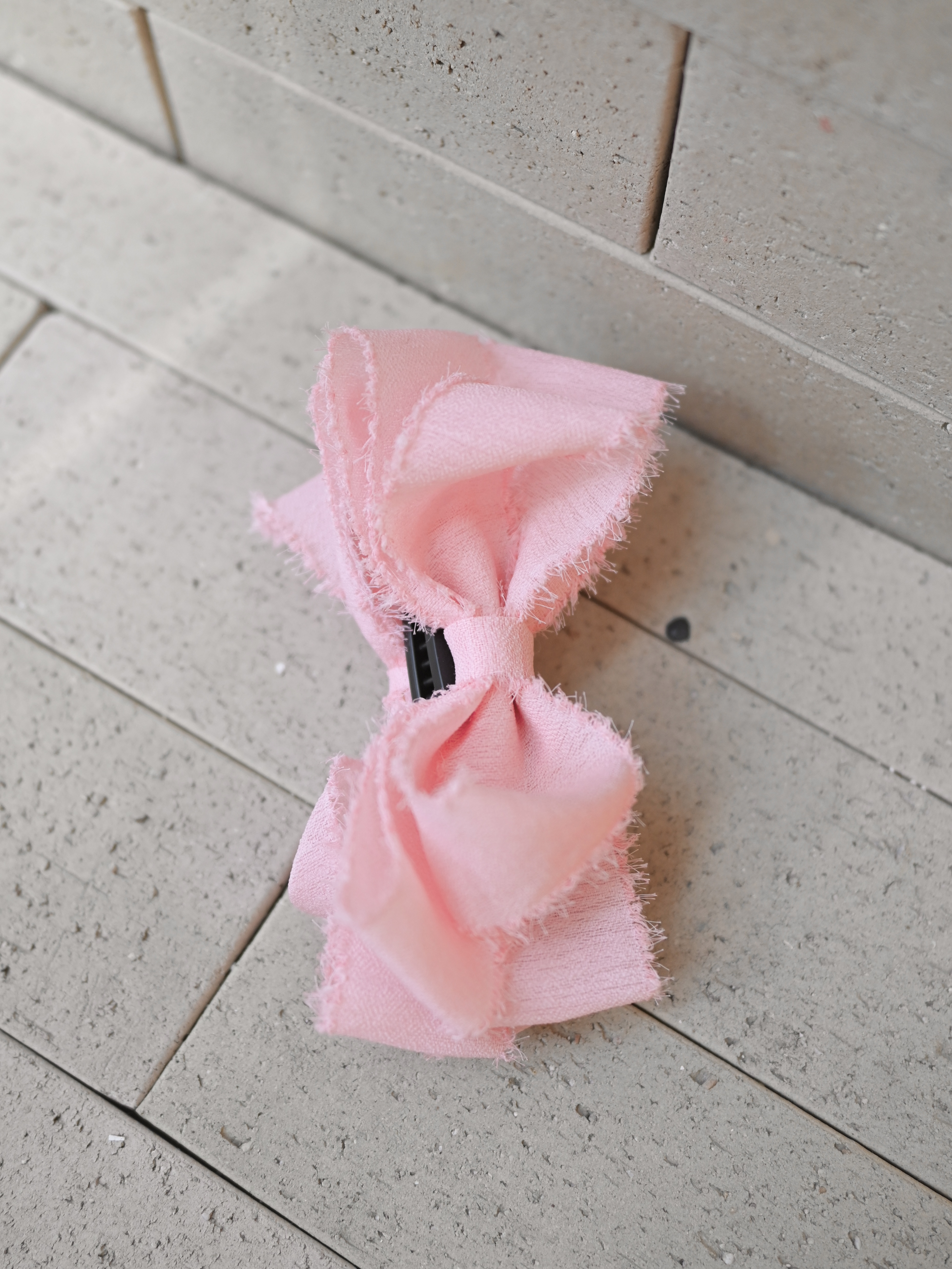 바나나핀 날리 쉬폰 빅 리본 올림머리집게핀 헤어바렛 데일리 심플 10cm 이미지 8