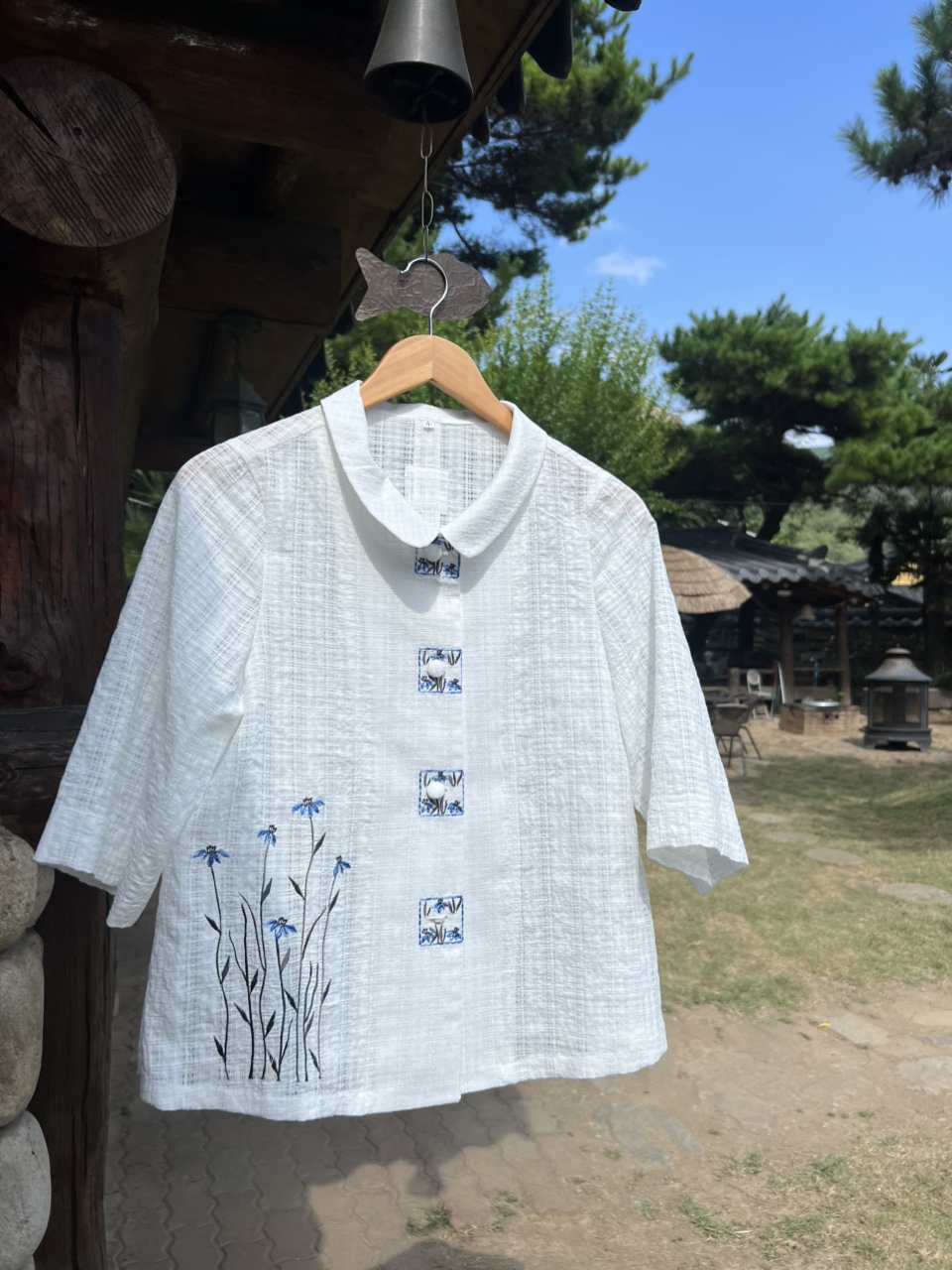여자 체크무늬 애리 저고리 생활한복 법복 개량한복 - 상세 이미지 2