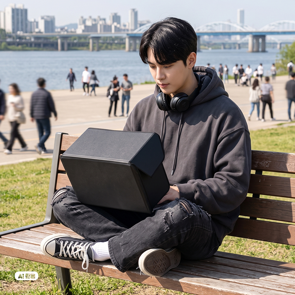 노트북 파우치 가방 햇빛 가리개 후드 태블릿 12-14형, 블랙 - 상세 이미지 2