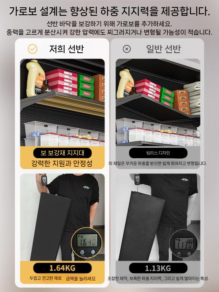 타공판 선반 철제 공구거치 철판 후크형 수납 벽걸이 스탠드 66x35x190cm 이미지 6