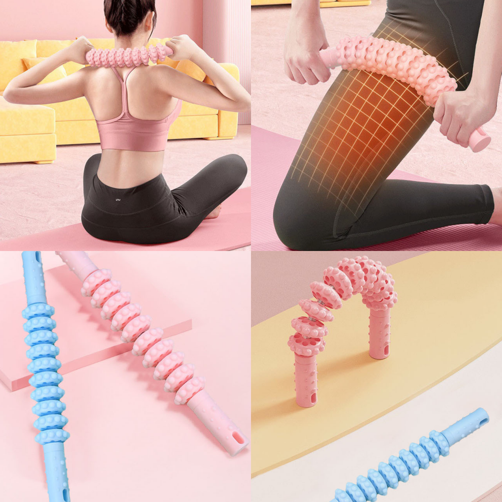 목 어깨 다리 마사지 안마 봉 스틱 허벅지 종아리 뭉침 풀기 기구 볼 - 상품 이미지