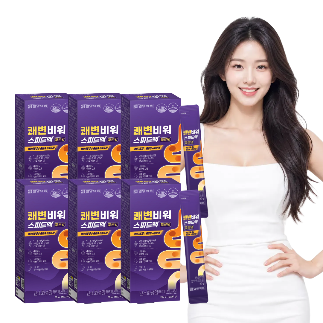 일양약품 쾌변엔 난소화성말토덱스트린 식이섬유 푸룬주스 농축액 14포 6박스 - 상품 이미지