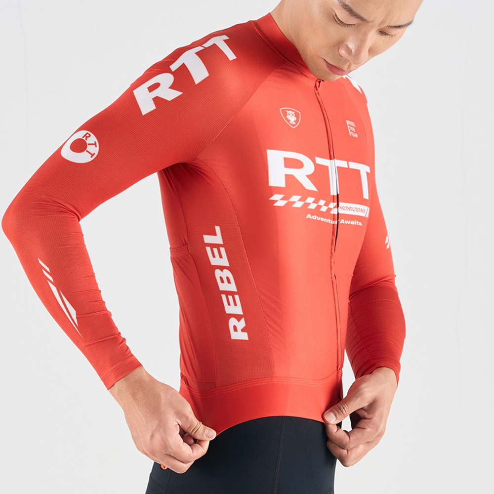 RTT 알티티 자전거 긴팔 져지 라이딩 사이클 저지 자전거복 LS30(남녀공용 레드) 이미지 7
