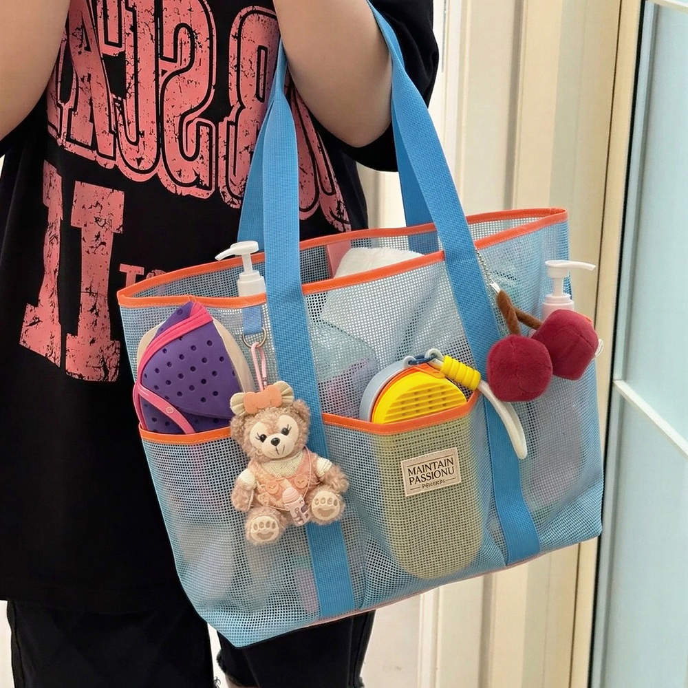 메쉬 수영가방 목욕 워터파크 샤워박스 수영장 물놀이가방 수영복 다용도 방수 파우치 샤워 - 상세 이미지 4