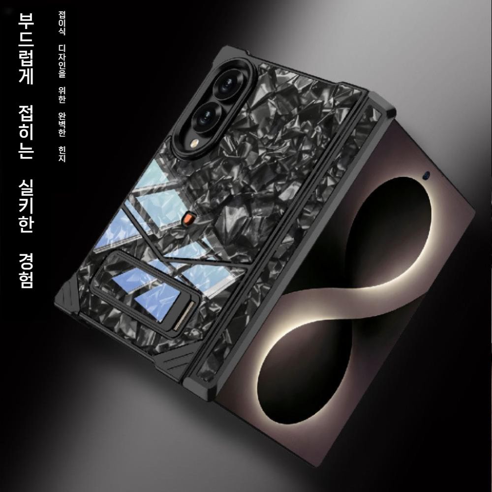 갤럭시Z 폴드8 울트라 케이스 프레임 리스 금속 버클 풀 힌지 접이식 거치대 - 상세 이미지 4