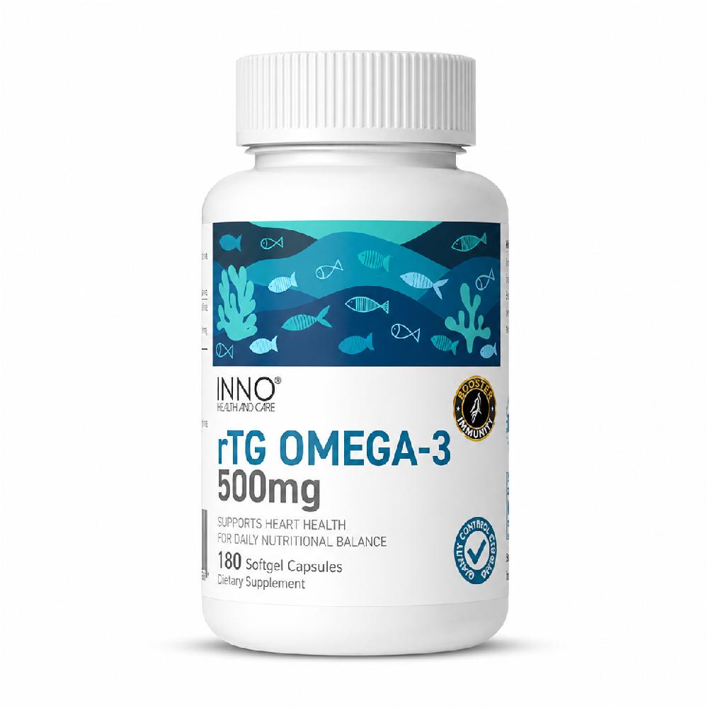 뉴질랜드 이노헬스 rTG 오메가3 500mg 180캡슐 대용량 소프트젤 - 상품 이미지