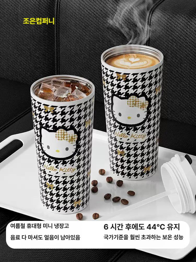 헬로키티 텀블러 보온 보냉 빨대 물컵 여성 선물용 고급 스텐 스테인리스 머그 조은컴퍼니 리틀 푸딩 보온 컵 250ml - 상세 이미지 3