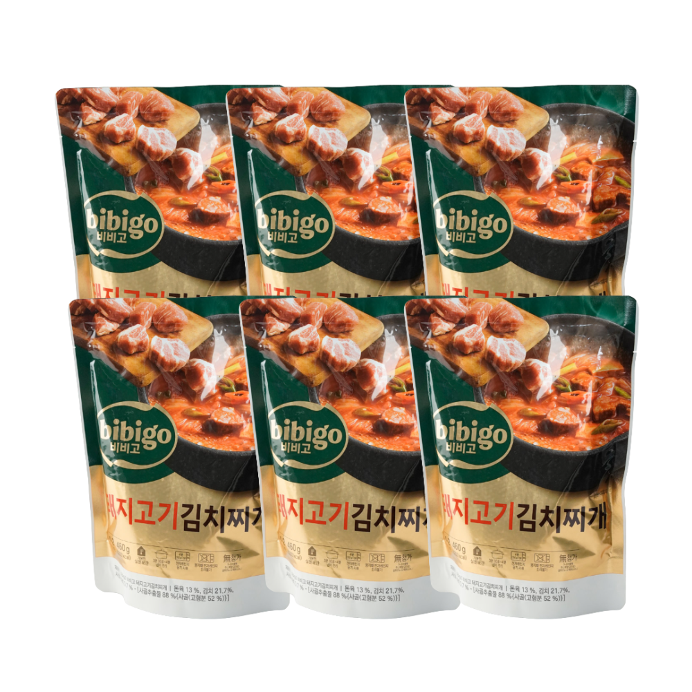 비비고 돼지고기 김치찌개 460g x6개 즉석국 - 상품 이미지