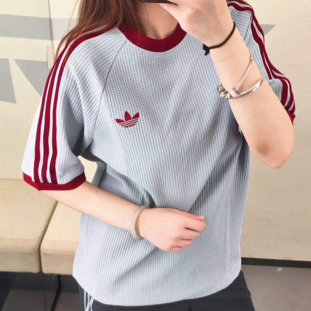 아디다스 오리지널 와플 캘리 남녀공용 반팔 티셔츠 블루 KT7787 - 상세 이미지 2