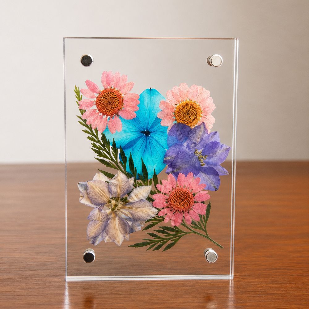 압화 아크릴 액자 만들기 키트 diy 드라이플라워 네잎클로버 선물 - 상세 이미지 4