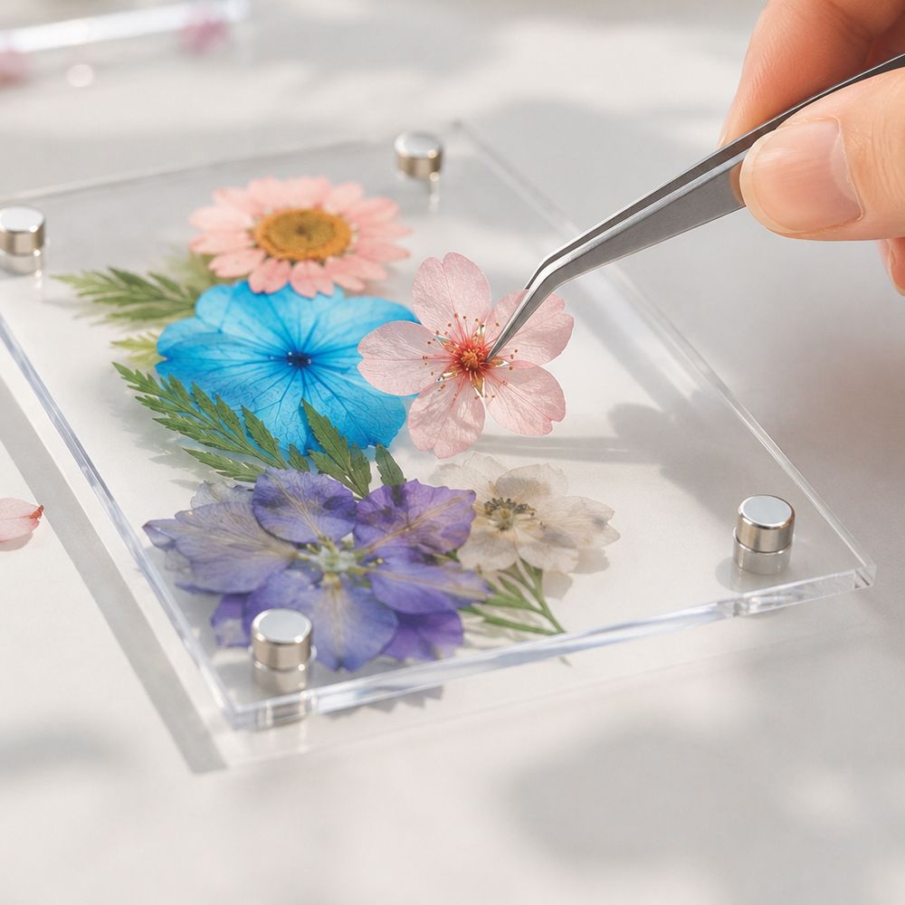 압화 아크릴 액자 만들기 키트 diy 드라이플라워 네잎클로버 선물 - 상품 이미지
