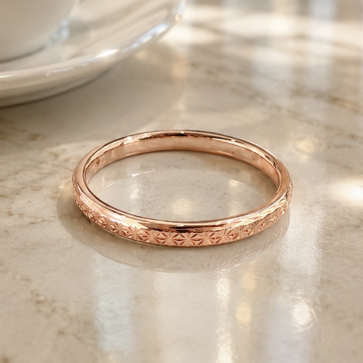 14K 컷팅 레이어드 반지 1.8mm 슬림 데일리 여성 - 상세 이미지 2