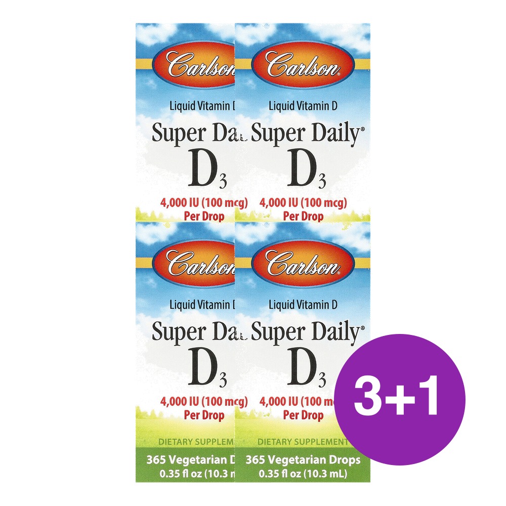 칼슨랩스 Super Daily D3 100mcg 4000IU 10.3ml, 4개 - 메인 이미지