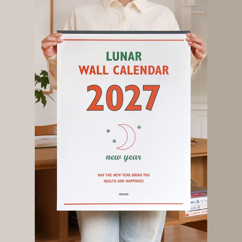 27년 대형 큰 달력 2027 음력 벽걸이 달력 루나 레트로 A2 - 상품 이미지