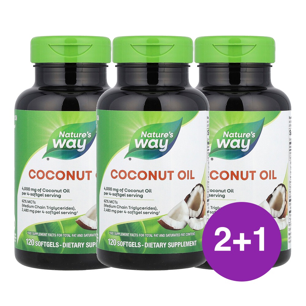네이쳐스웨이 코코넛오일 1000mg 120캡슐, 3개