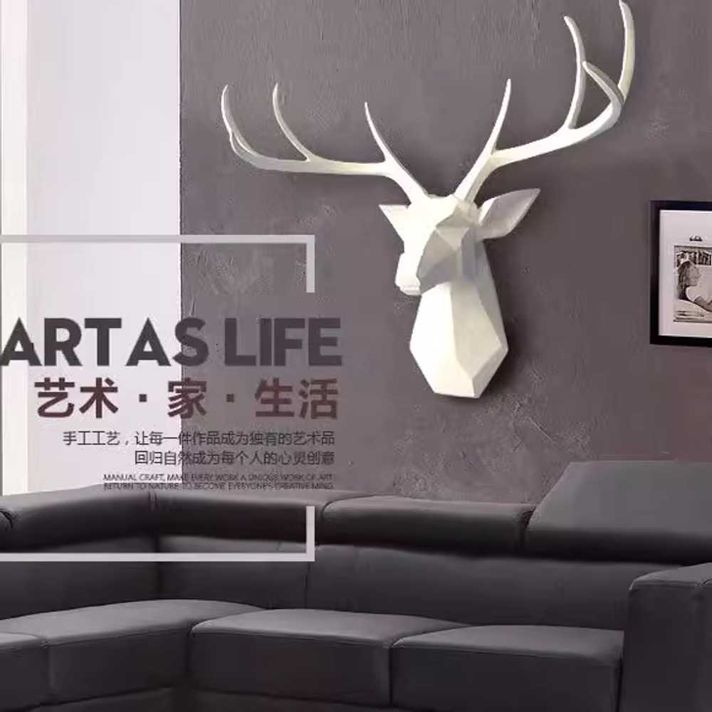 헌팅 트로피 사슴 동물 머리 벽 가정용 장식 용품 A - 상세 이미지 2