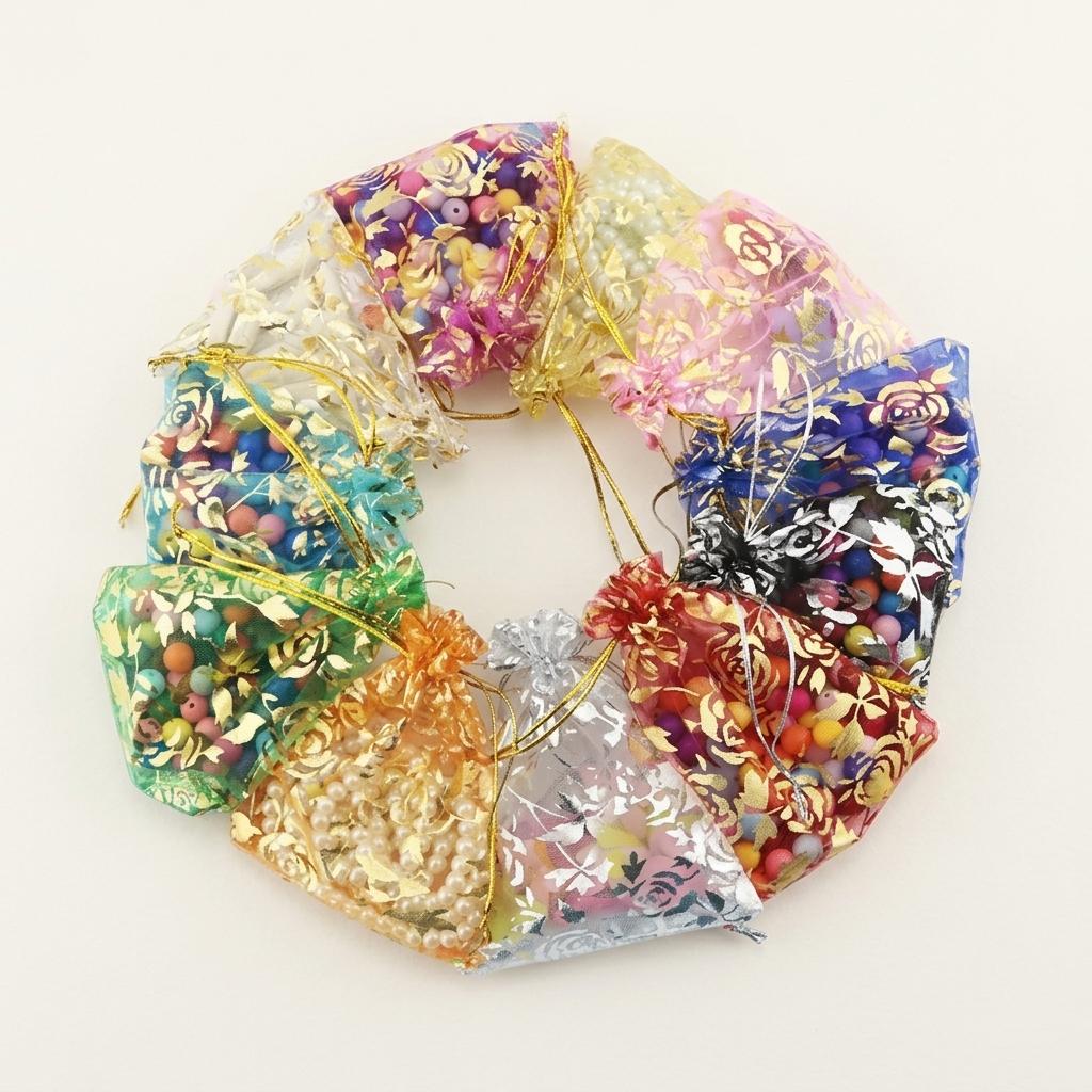 망사주머니 포푸리 7x9cm 선물 포장 장미 복 주머니 - 상품 이미지