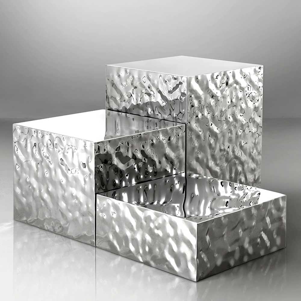 물결 스텐 전시대 의류매장 디피 기둥 매장 진열대 30x30x20 - 상세 이미지 3
