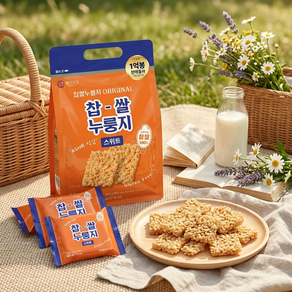 찹쌀 누룽지 쌀과자 POP RICE 스낵 달콤한맛, 18개입, 1개 - 상세 이미지 3