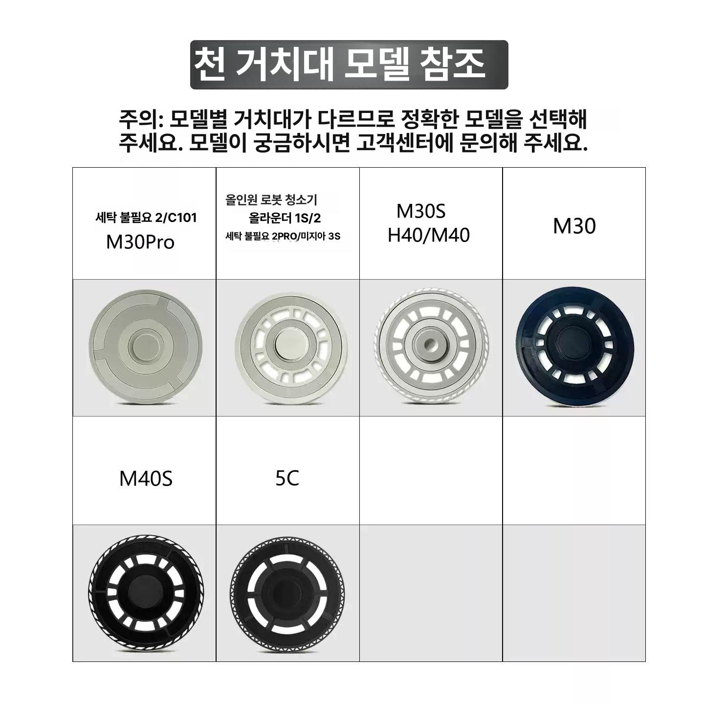 샤오미 미지아 M30Pro H40 호환 걸레받침대 부품 무세척 2/M30Pro 스탠드 2개 천 2장 포함 - 상세 이미지 3