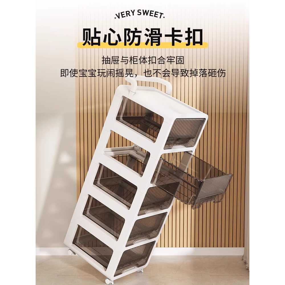 수납 트롤리 이동식 간식 보관 장난감 수납 캐비닛 3단 - 상세 이미지 5