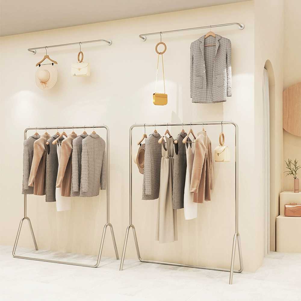현관 롱코트행거 철제 롱패딩 매장용 드레스룸 옷걸이 80x150cm - 상세 이미지 5