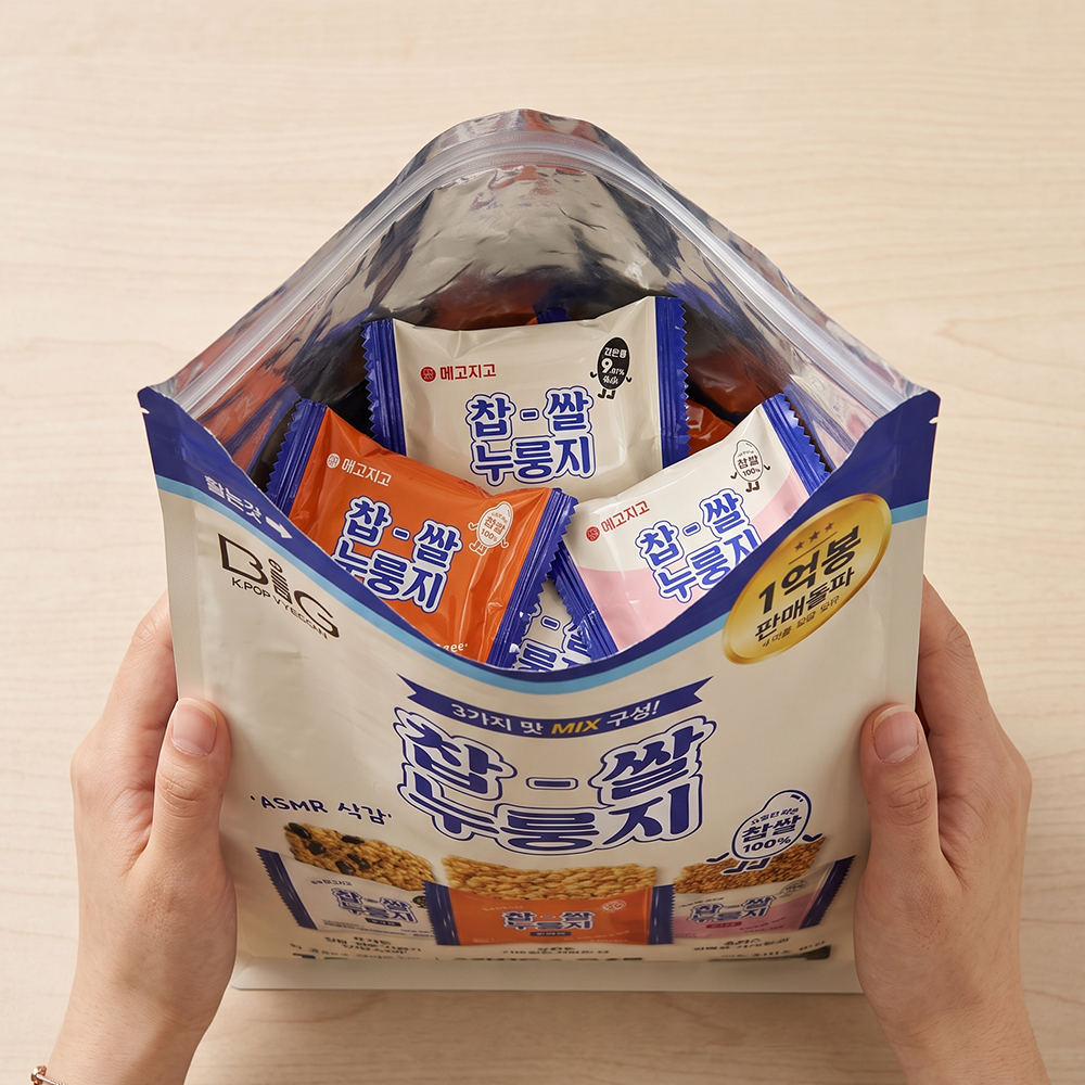 찹쌀 누룽지 쌀과자 POP RICE 스낵 골라담기3종, 18개입, 1개 이미지 7