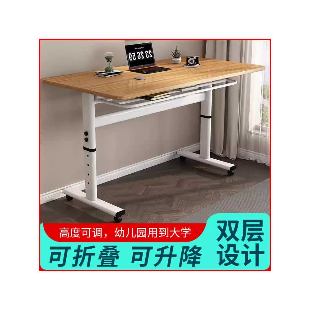수동 모션 데스크 접이식 학생 서재 리프팅 스탠딩 책상 80x50 - 상세 이미지 4