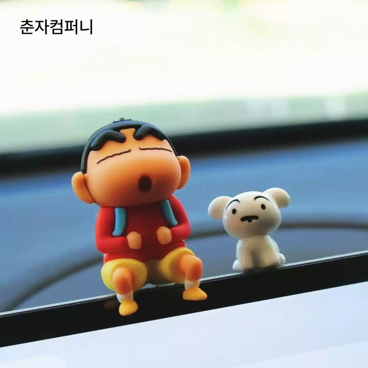짱구 자동차 대시보드 장식 인형 차량용 네비게이션 소형 피규어 모니터 미니어처 한국발송 백팩 짱구 + 흰둥이 [접착 스티커 포함] - 상세 이미지 4