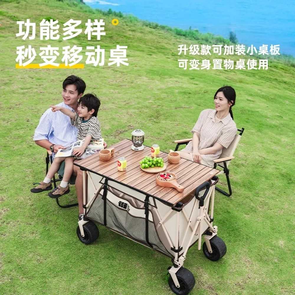 캠핑 왜건 정원 피크닉 야외용 접이식 푸시 핸드카트 이미지 6