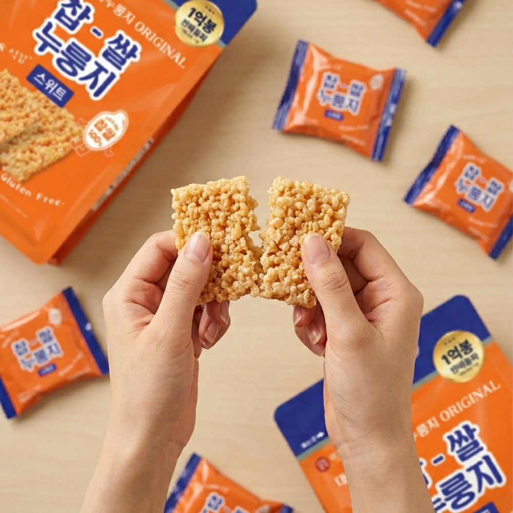 찹쌀 누룽지 쌀과자 POP RICE 스낵 달콤한맛, 18개입, 1개 - 상세 이미지 4