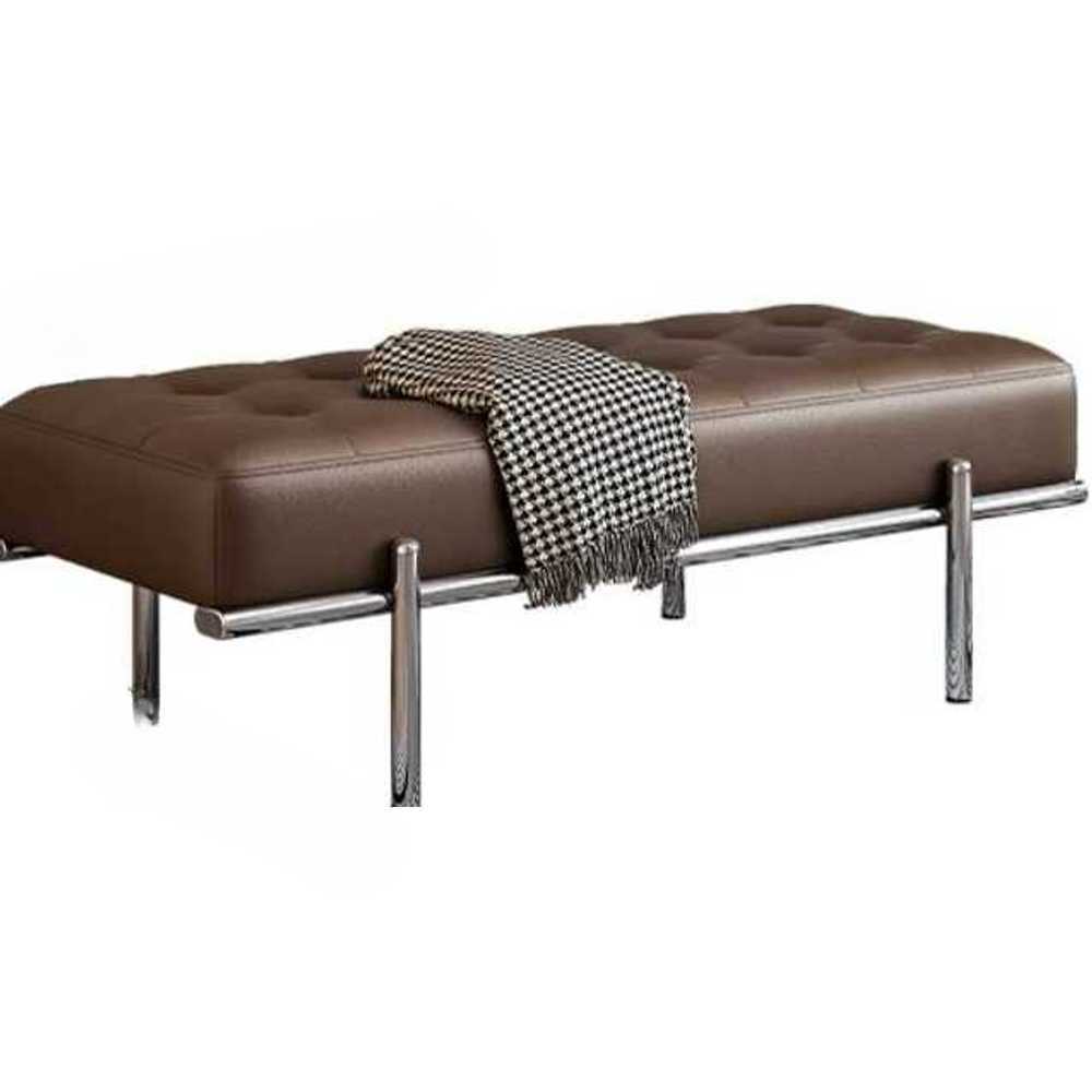 가죽 벤치의자 스툴 스텐 침실 의류매장 고급 체어 80cm - 상품 이미지