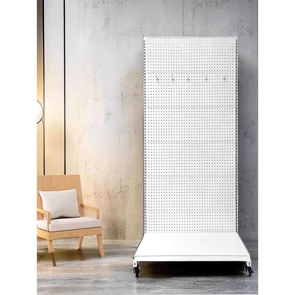 스탠드형 타공판 철제 이동식 액세서리 디스플레이 랙 73x46x185cm - 상세 이미지 3