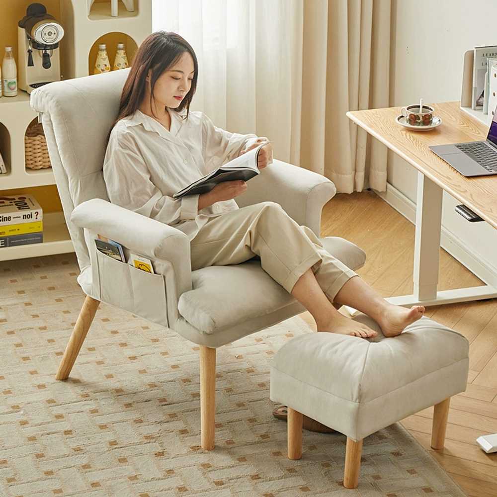 안락의자 1인용 독서 수유 휴식 리클라이너 암체어 책상용 - 상세 이미지 3