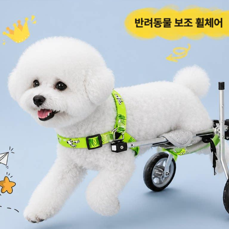 강아지 휠체어 보행기 보조기 뒷다리 애견 노견 고양이 재활 대형견 1. 2륜 XXXS (1.5kg 미만) - 상세 이미지 2