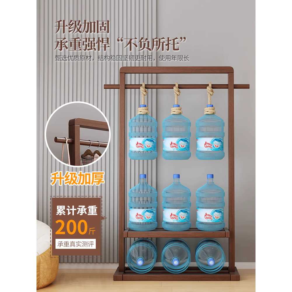 원목 스탠드 행거 드레스룸 안방 의류 선반 걸이대 65x160cm - 상세 이미지 5