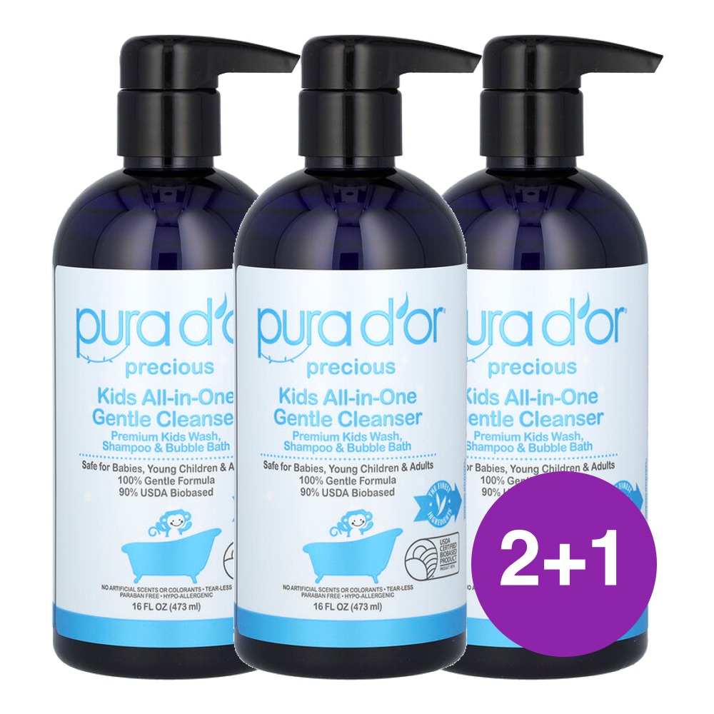 Pura Dor 어린이용 올인원 젠틀 클렌저 473ml, 3개