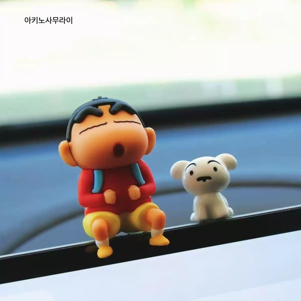 짱구 자동차 대시보드 장식 인형 차량용 네비게이션 소형 피규어 모니터 미니어처 크레용 신짱 백팩 짱구 + 흰둥이 - 상세 이미지 4