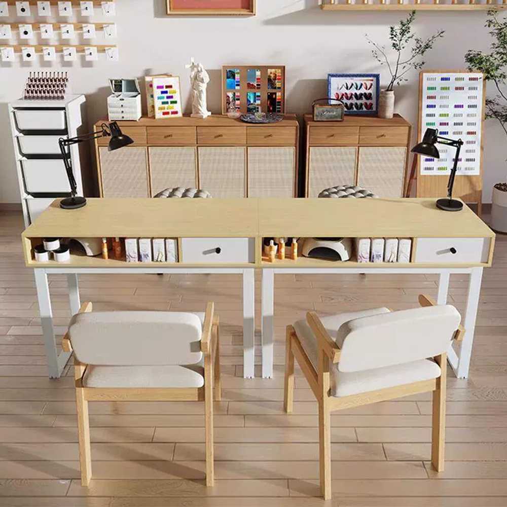 네일아트 책상 매니큐어 시술대 뷰티 작업대 테이블 80cm 흰색 80cm 번짐 없음 - 상세 이미지 4