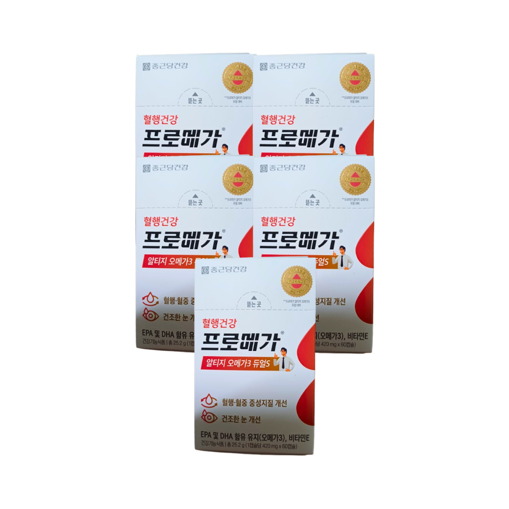 종근당건강 프로메가 알티지 오메가3 듀얼S 60캡슐 x5박스 (5개월분) - 상품 이미지