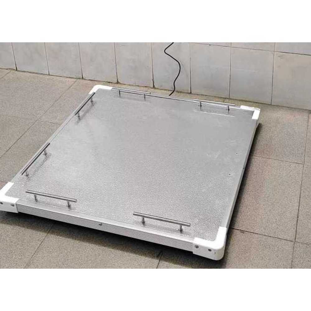 전자 체중계 유선 휠체어 노인 용품 측정 무게 도구 80x80cm 알루미늄 - 상품 이미지