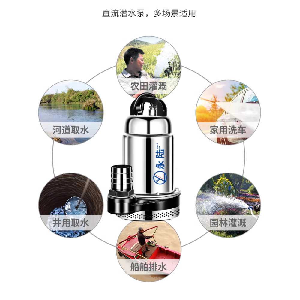 수중 펌프 수족관 2인치 잠수 배터리 농업용 양수기 12V 300W 이미지 6