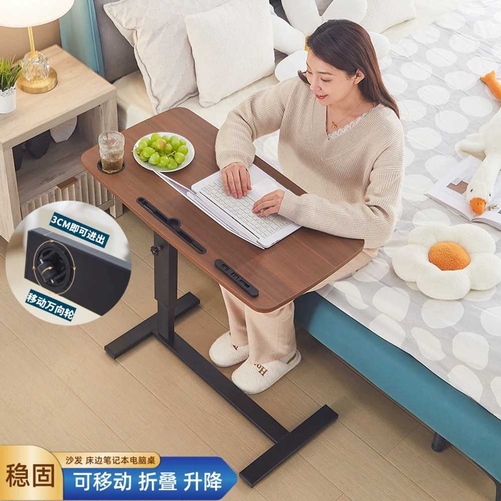 유압식 테이블 노트북 협탁 접이식 침대옆 간이 선반 80x40cm 이미지 6