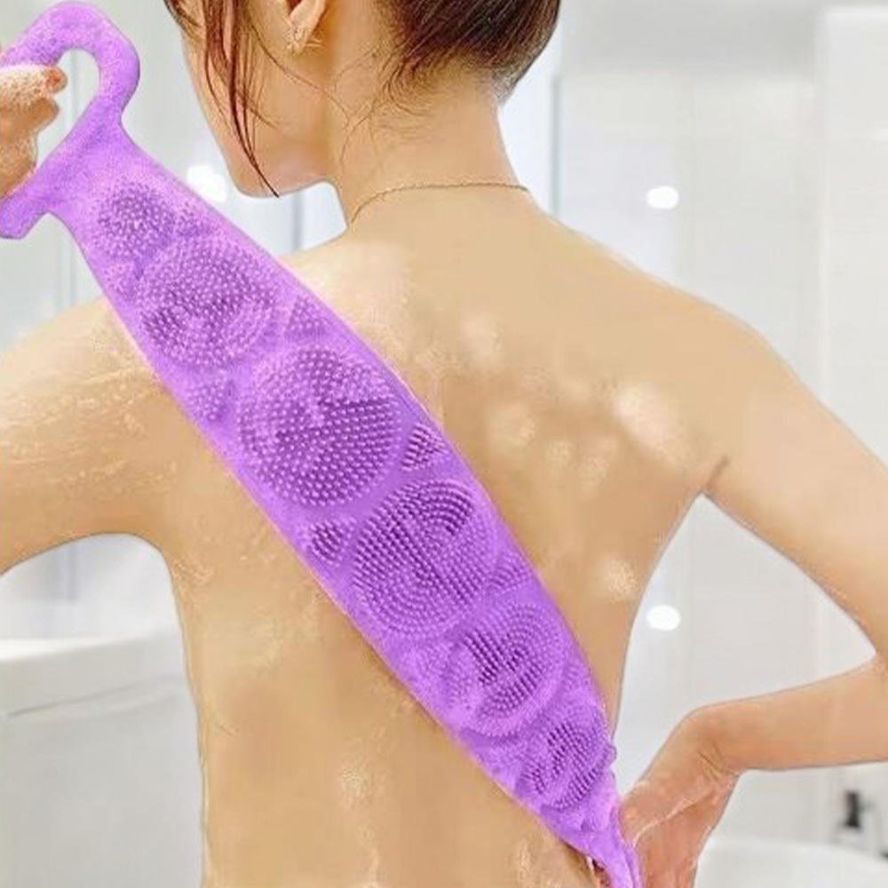 실리콘 셀프 등밀이 집에서 때밀기 각질 제거 때수건 만능 등솔 롱 샤워타올 목욕 용품 - 상품 이미지