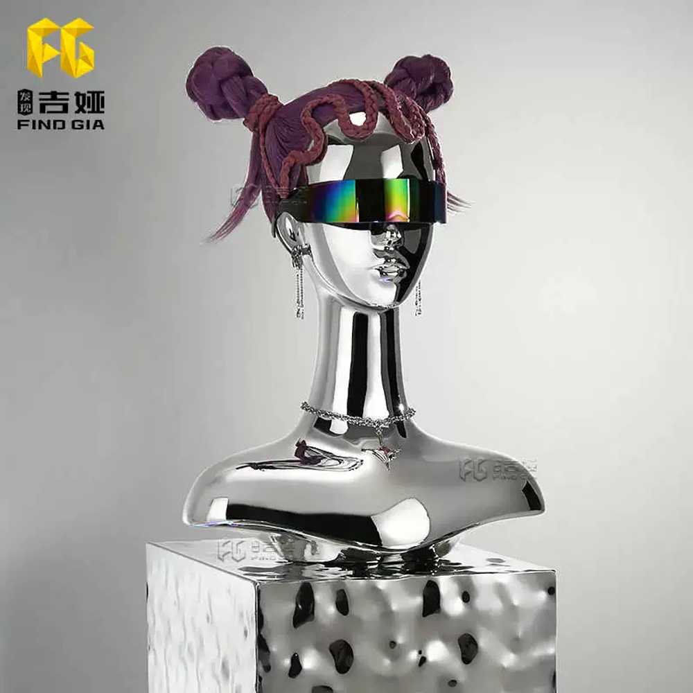 두상 마네킹 크롬 디피 쥬얼리 용품 머리 헤어샵 마네킨 - 상세 이미지 2