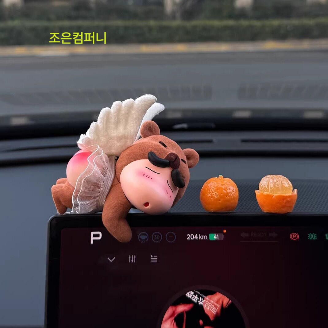 짱구 자동차 장식 인형 미니 피규어 센터 콘솔 화면 대시보드 꾸미기 내부 소품 이어폰 라이트 힙 아메리칸 커피 - 상세 이미지 5