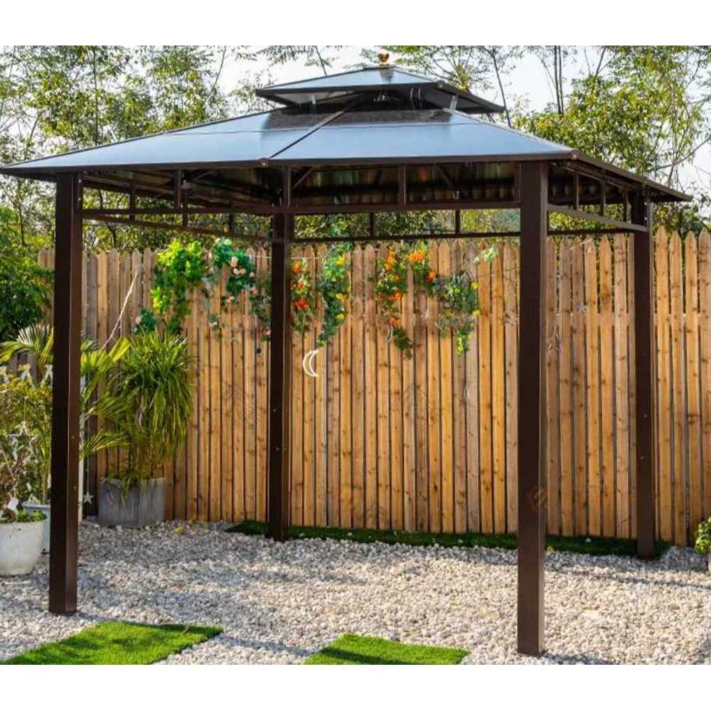 조립식파고라 야외 정자 테라스 쉼터 바베큐장 원두막 2.5x2.5m 2.5x2.5m 4단 정자 - 메인 이미지